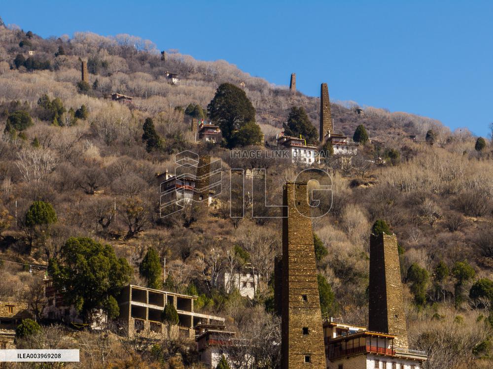 Ancient Stone Watchtower Complex in Ganzi