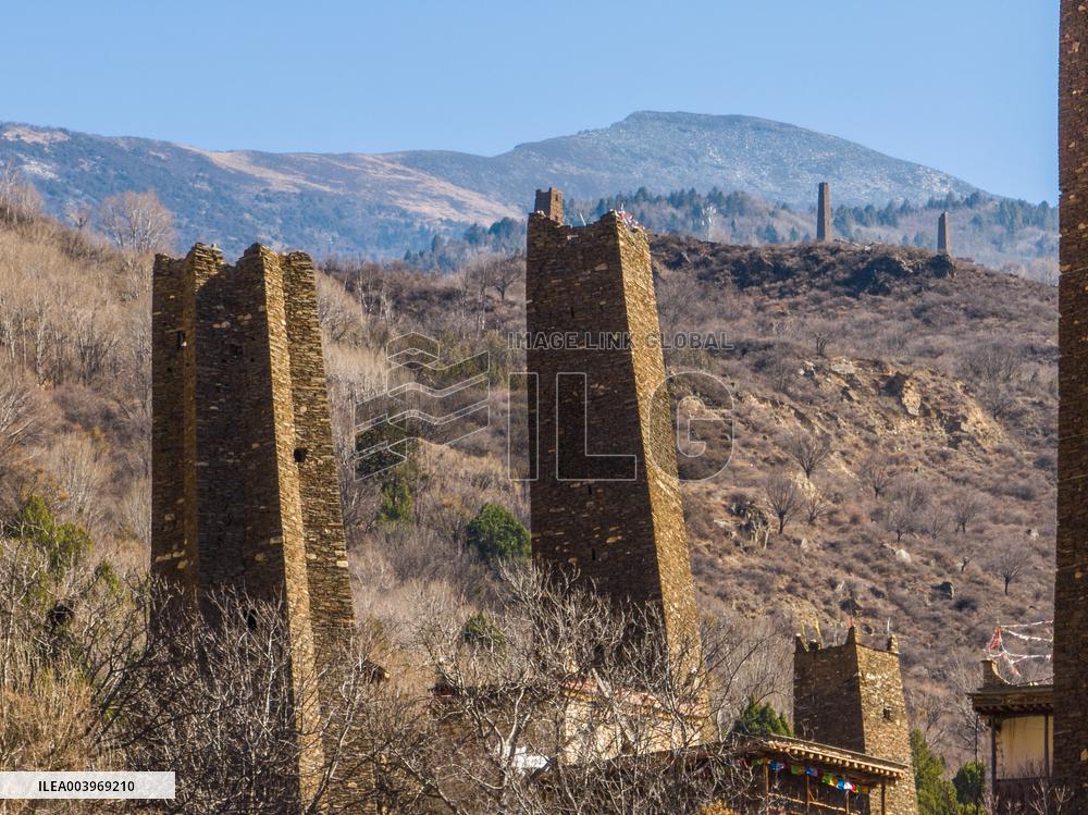 Ancient Stone Watchtower Complex in Ganzi