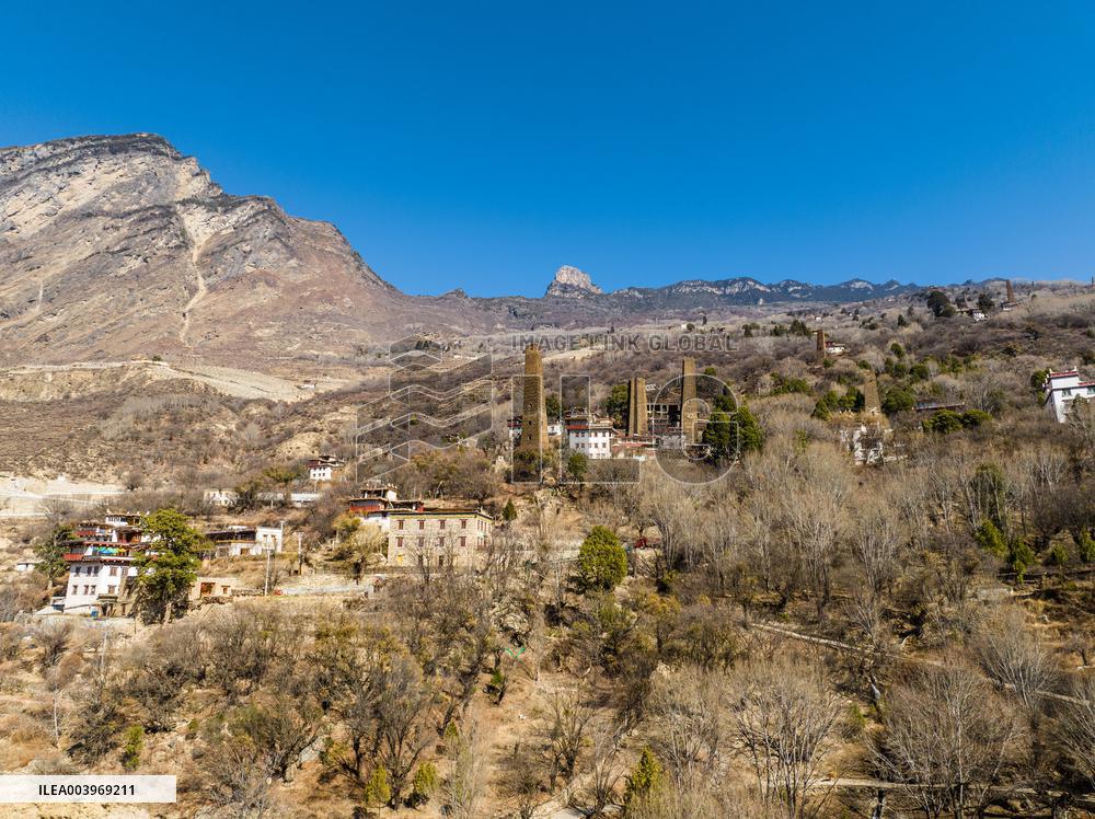 Ancient Stone Watchtower Complex in Ganzi