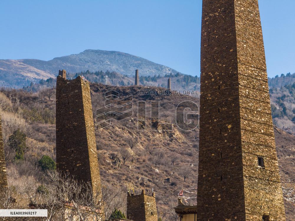 Ancient Stone Watchtower Complex in Ganzi