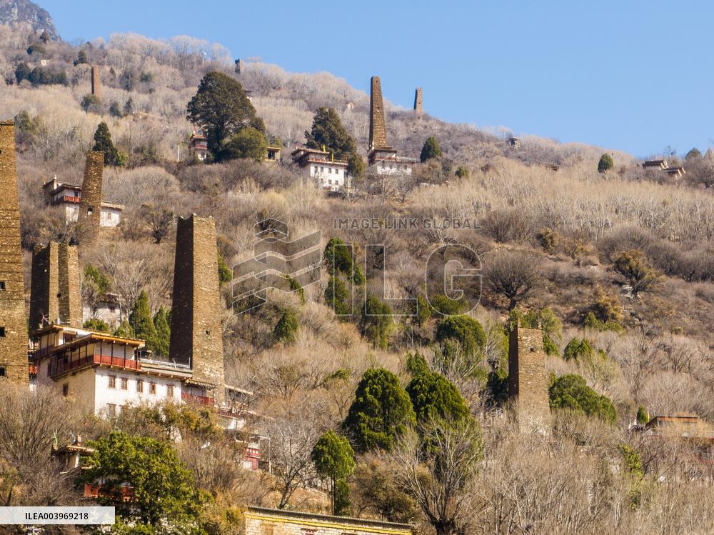 Ancient Stone Watchtower Complex in Ganzi