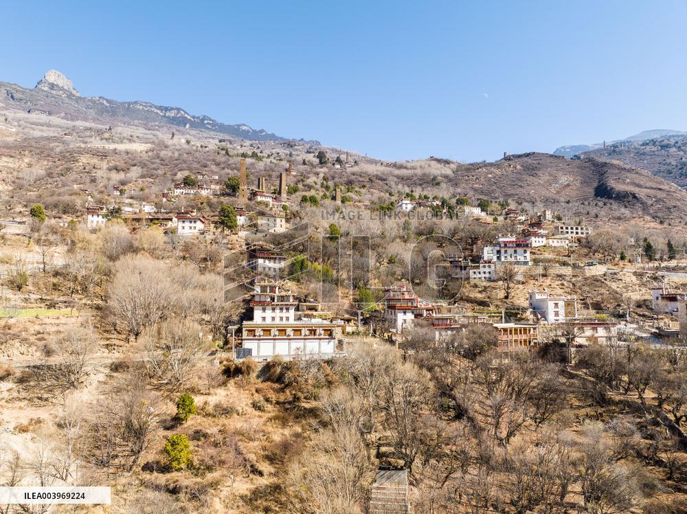 Ancient Stone Watchtower Complex in Ganzi