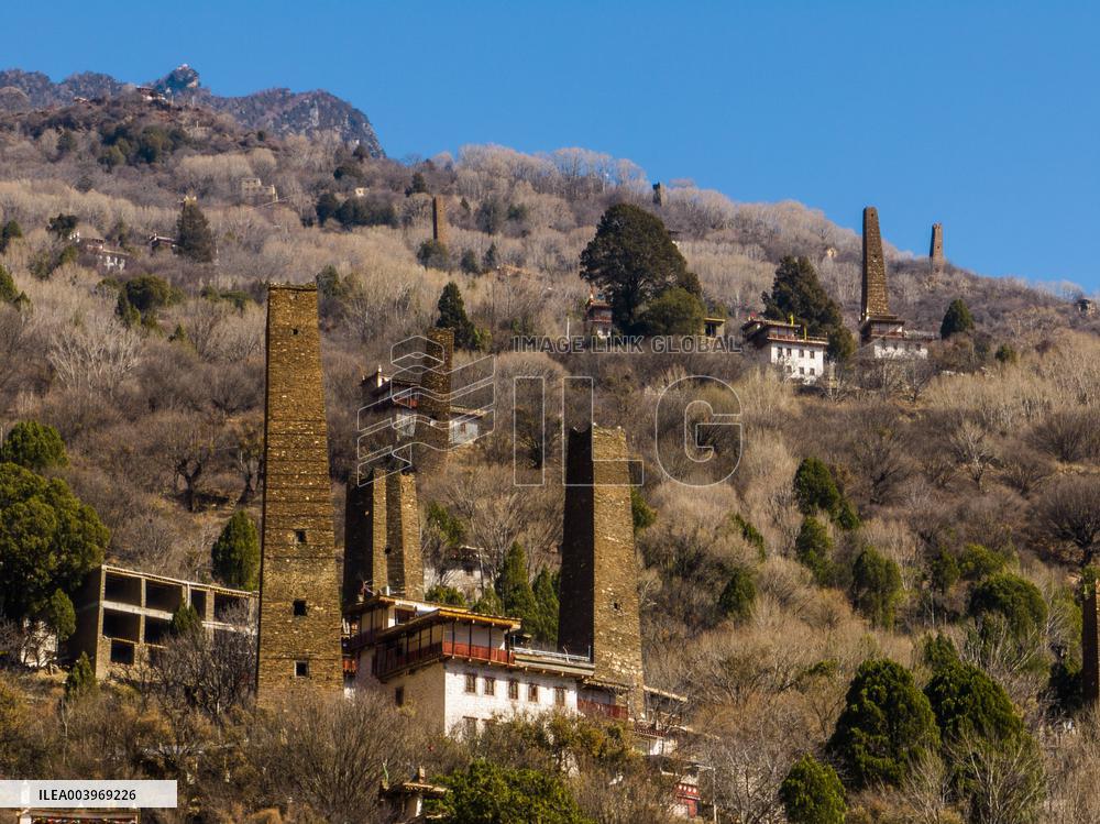 Ancient Stone Watchtower Complex in Ganzi