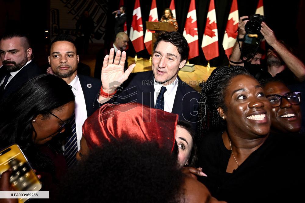 Justin Trudeau Delivers Remarks At The Black History Month Reception - Gatineau