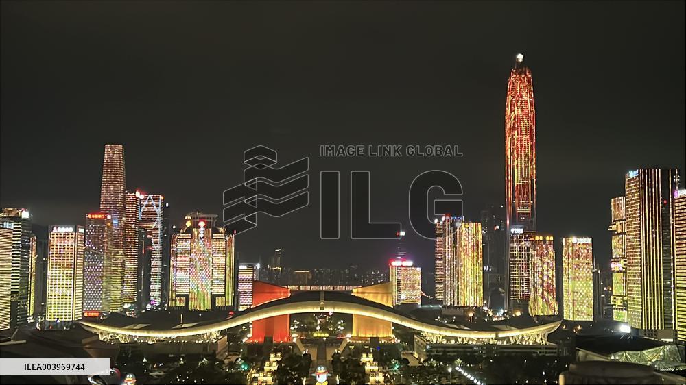 Landmark Buildings Light Show in Shenzhen