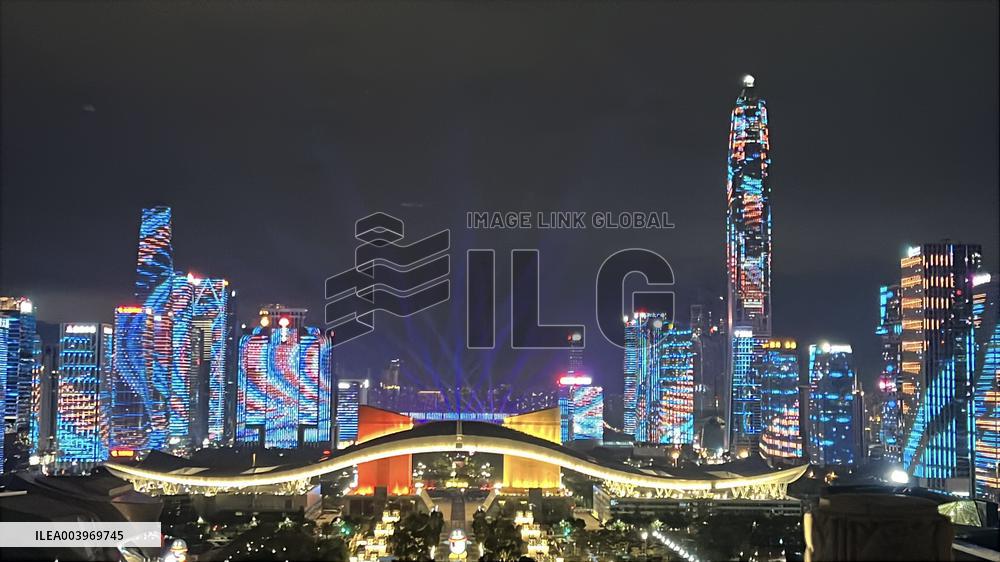 Landmark Buildings Light Show in Shenzhen