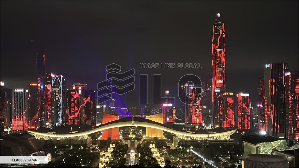 Landmark Buildings Light Show in Shenzhen