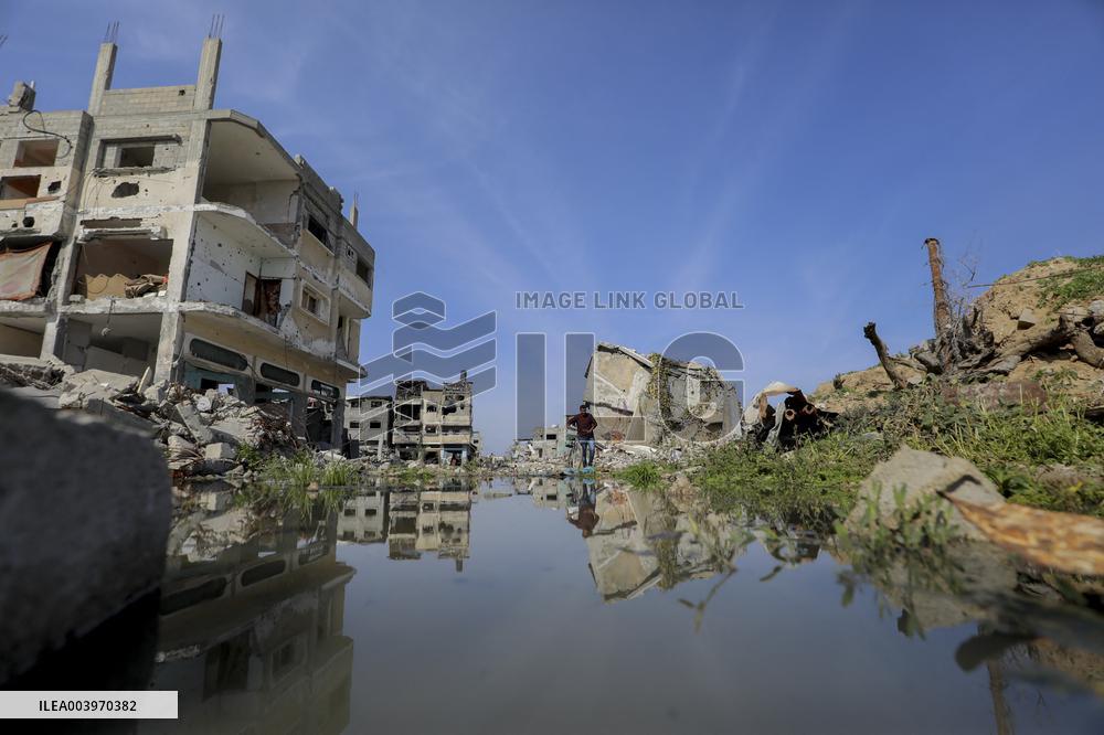 Destroyed Buildings in Gaza - Palestine