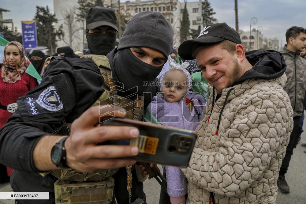 Syrians Celebrate Assads Ouster - Idlib