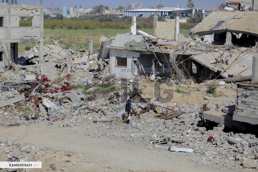 Destroyed Buildings in Gaza - Palestine