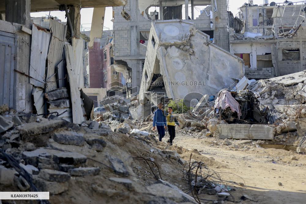 Destroyed Buildings in Gaza - Palestine