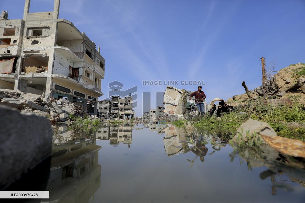 Destroyed Buildings in Gaza - Palestine
