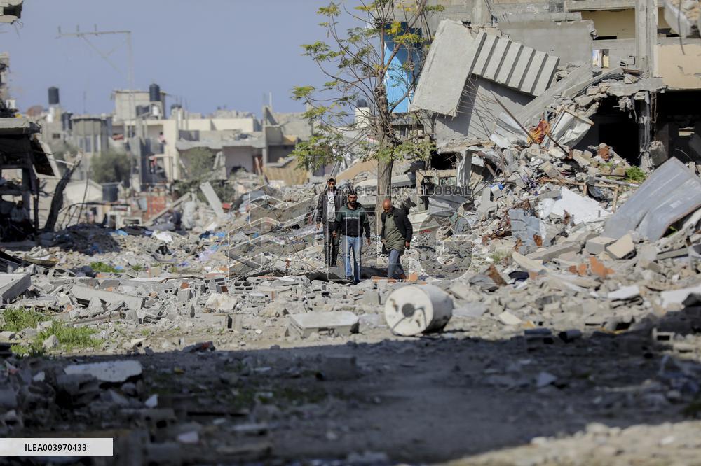 Destroyed Buildings in Gaza - Palestine