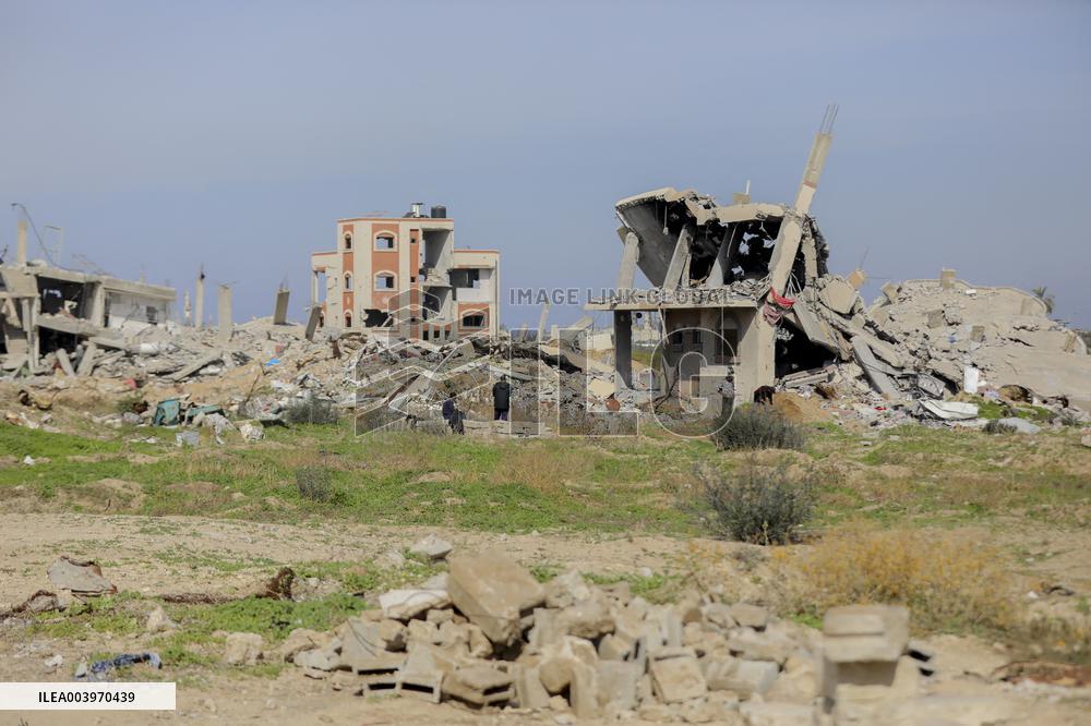 Destroyed Buildings in Gaza - Palestine