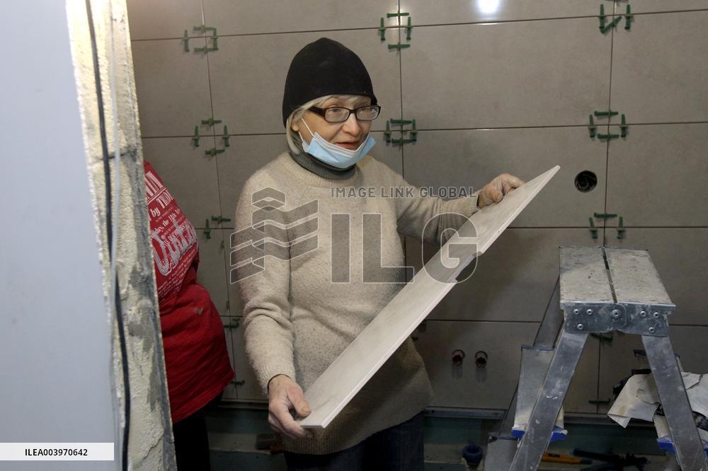 First womens construction battalion works to restore multi-storey building damaged by Russian shelling in Dnipro
