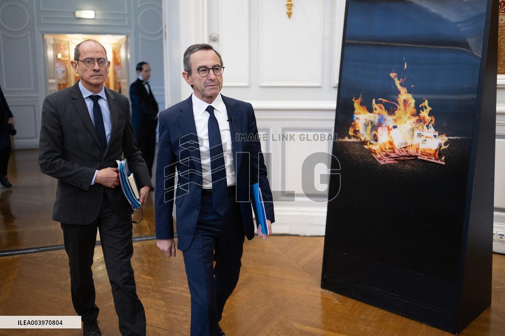 Bruno Retailleau gives a press conference to present a campaign against narcobanditism - Paris RL