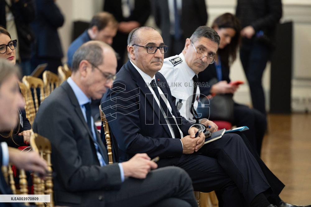 Bruno Retailleau gives a press conference to present a campaign against narcobanditism - Paris RL