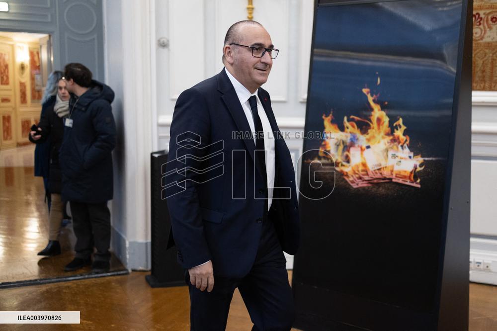 Bruno Retailleau gives a press conference to present a campaign against narcobanditism - Paris RL