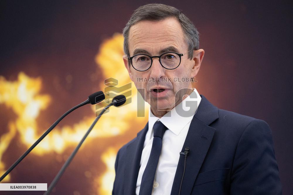 Bruno Retailleau gives a press conference to present a campaign against narcobanditism - Paris RL