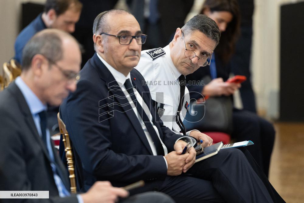 Bruno Retailleau gives a press conference to present a campaign against narcobanditism - Paris RL