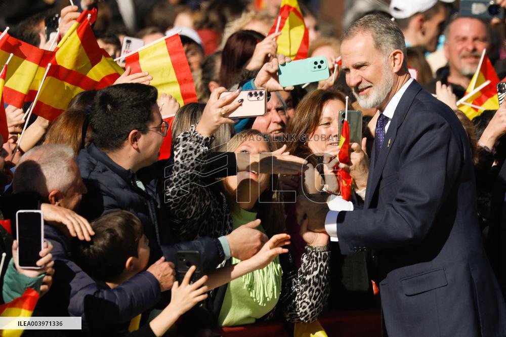 Royals Visit Caravacas de la Cruz - Spain