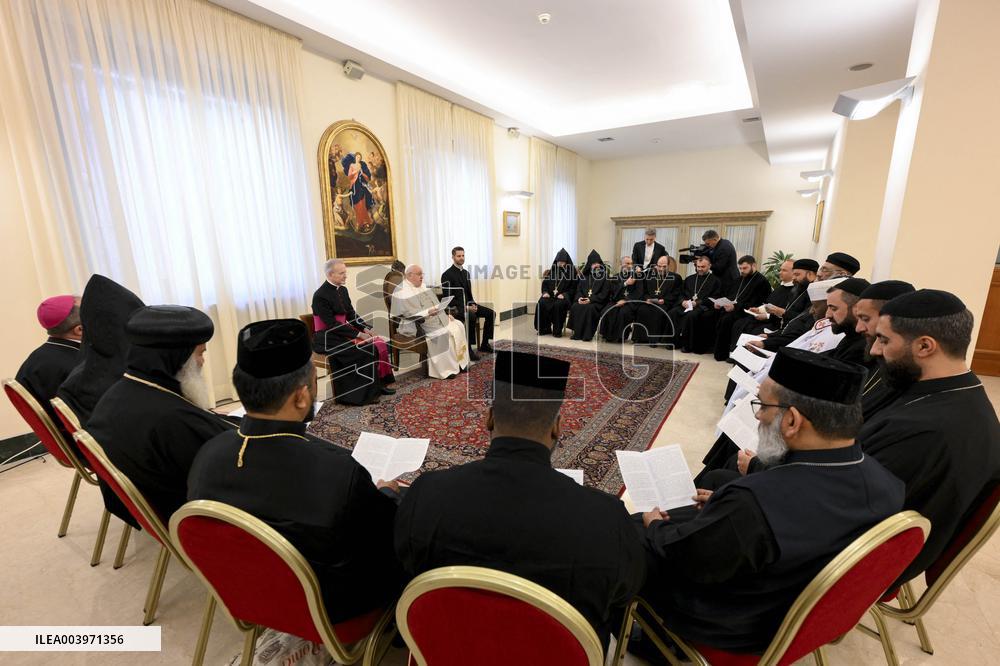 Pope Francis Receives Priests and Monks - Vatican