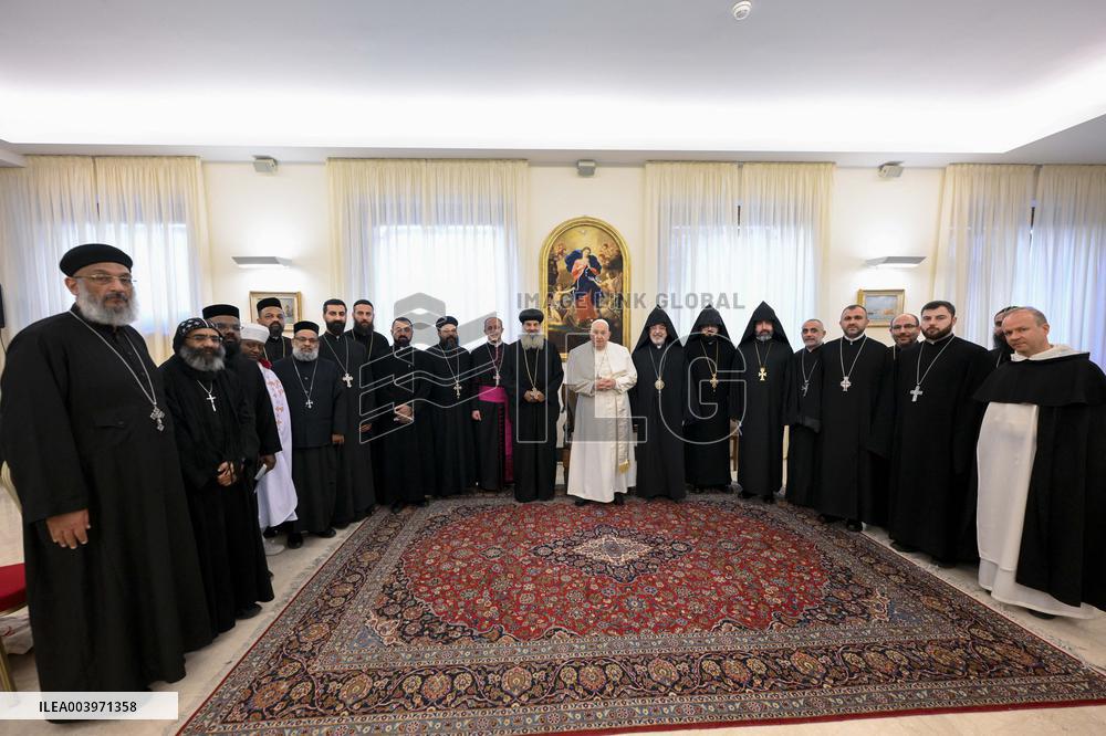 Pope Francis Receives Priests and Monks - Vatican