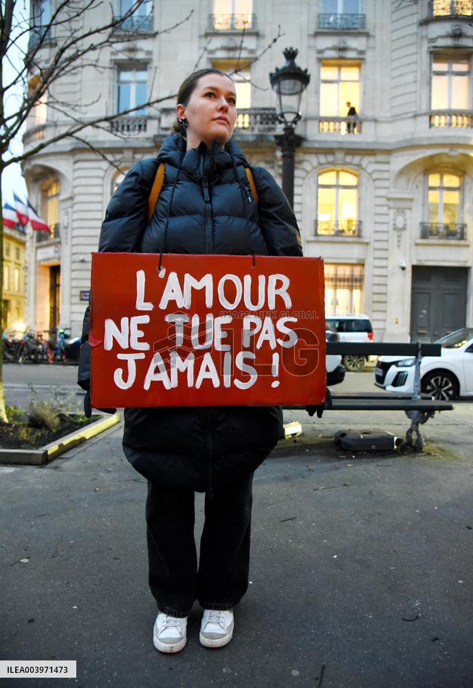 Protest Against Feminicides at French National Assembly - Paris
