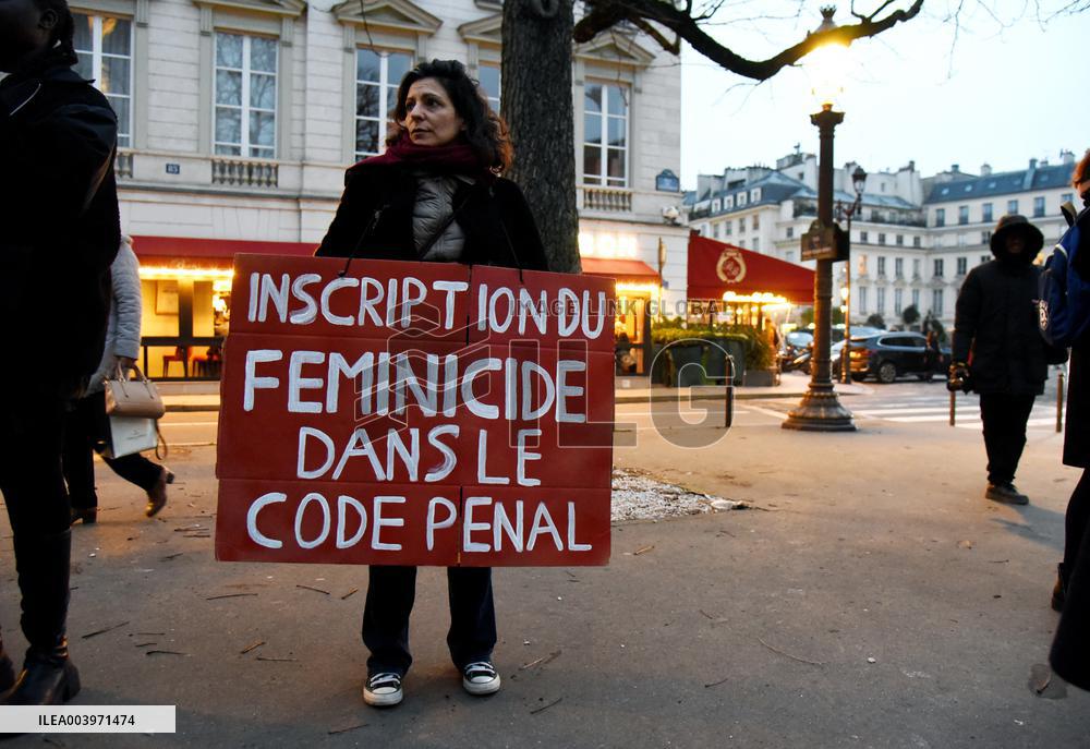 Protest Against Feminicides at French National Assembly - Paris