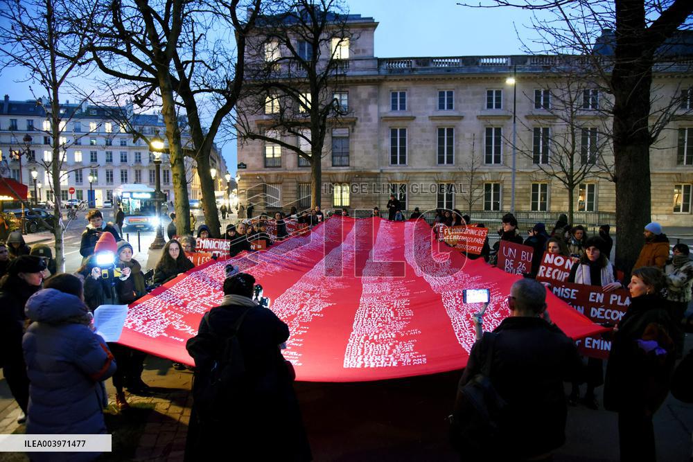 Protest Against Feminicides at French National Assembly - Paris
