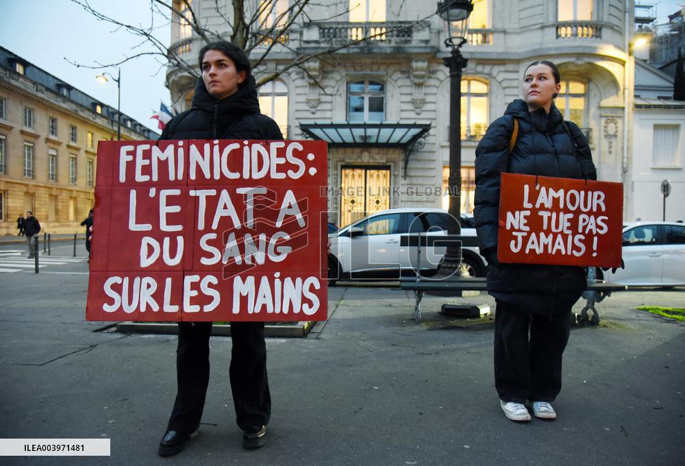 Protest Against Feminicides at French National Assembly - Paris