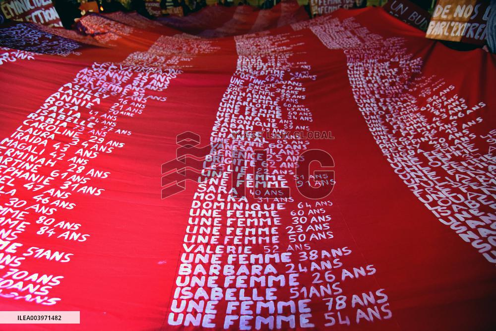 Protest Against Feminicides at French National Assembly - Paris