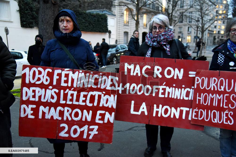 Protest Against Feminicides at French National Assembly - Paris