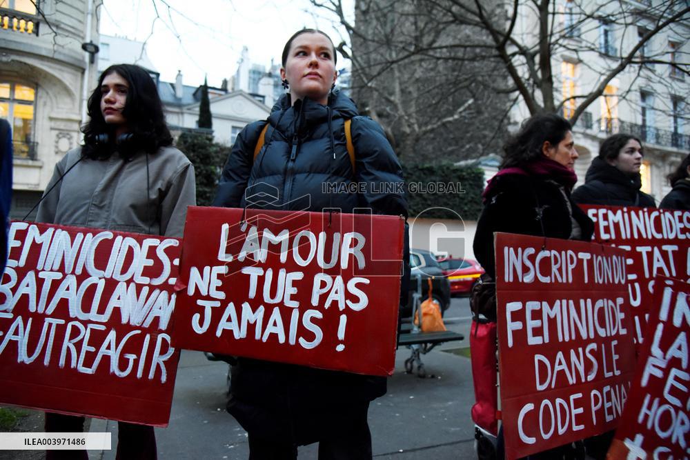Protest Against Feminicides at French National Assembly - Paris