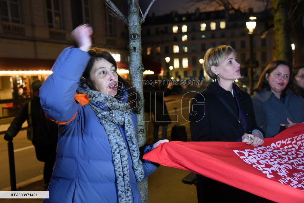 Protest Against Feminicides at French National Assembly - Paris