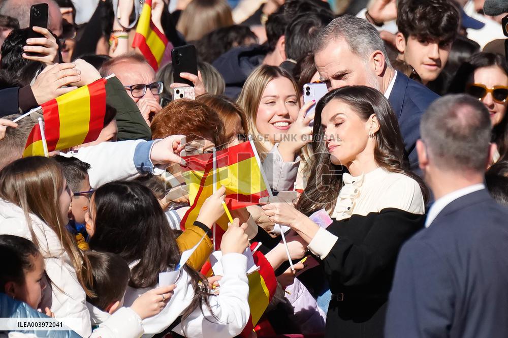Royals Visit Caravacas de la Cruz - Spain