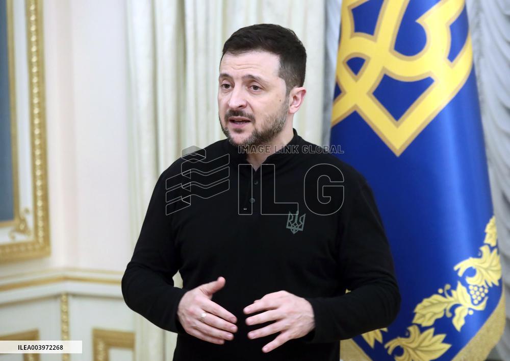 Joint briefing of Volodymyr Zelenskyy and Odile Renaud-Basso in Kyiv