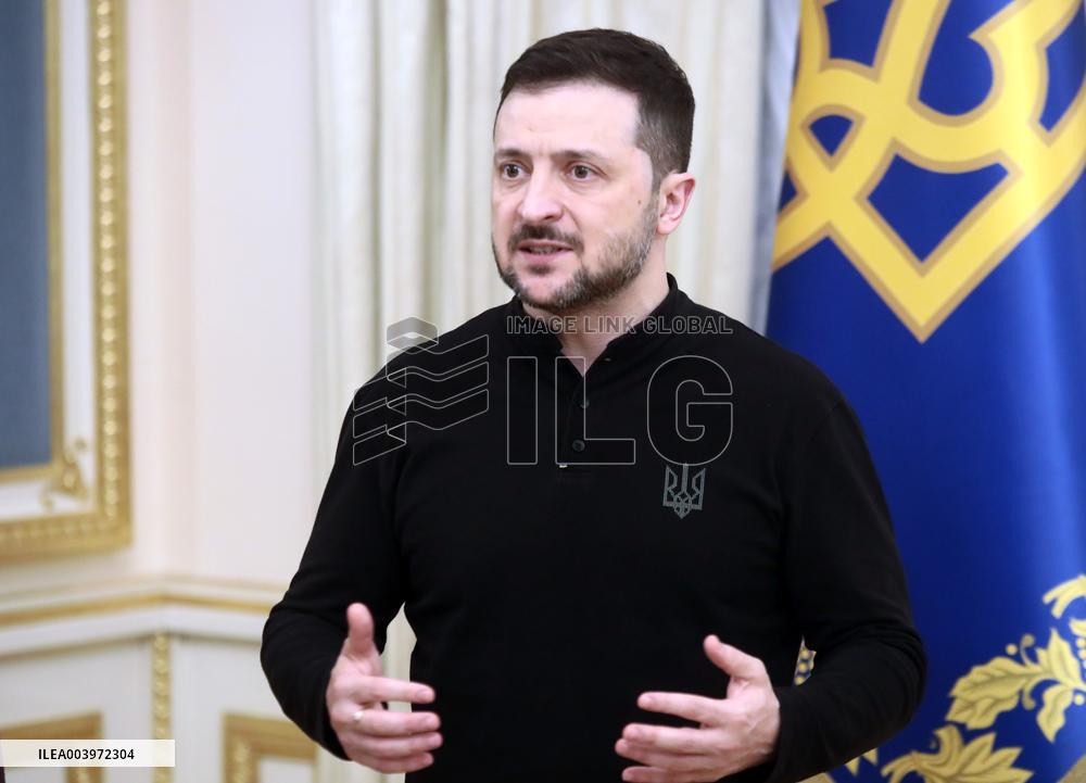 Joint briefing of Volodymyr Zelenskyy and Odile Renaud-Basso in Kyiv