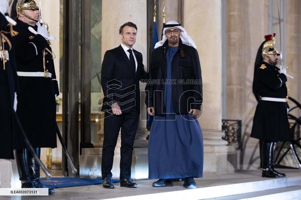 Emmanuel Macron welcomes UAE President for a Work Dinner - Paris RL