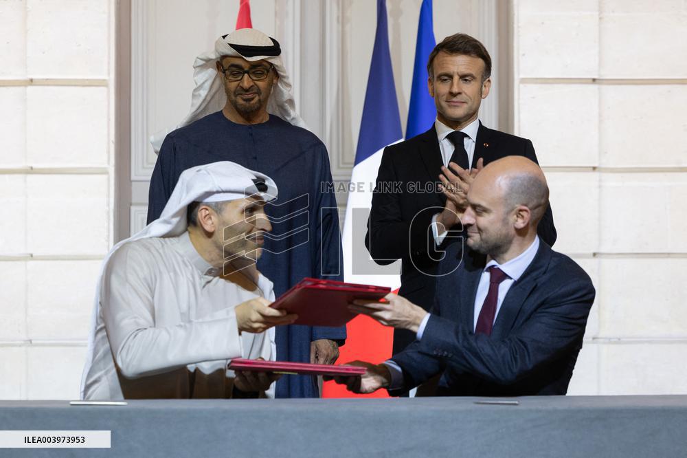 Signature Of An Agreement On Ai Between France And UAE - Paris
