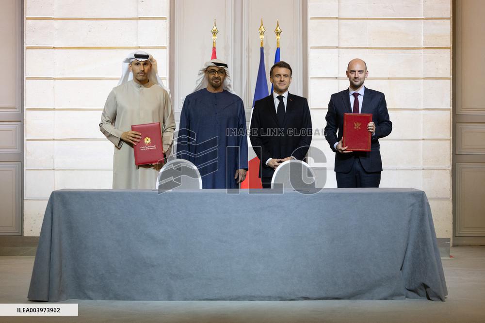Signature Of An Agreement On Ai Between France And UAE - Paris