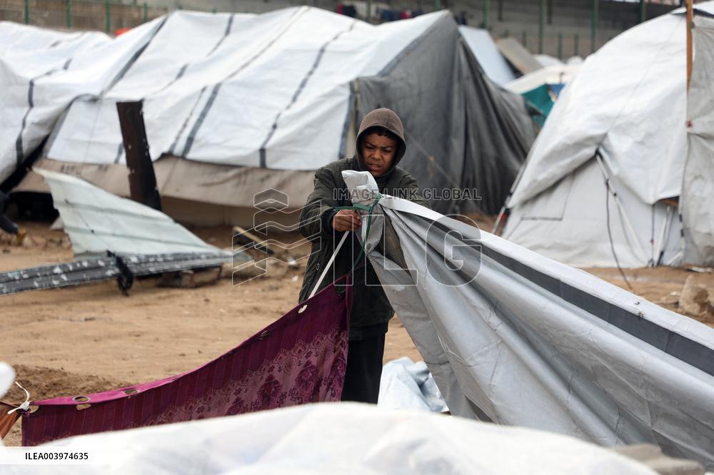 Tents Damaged by Heavy Rain - Gaza