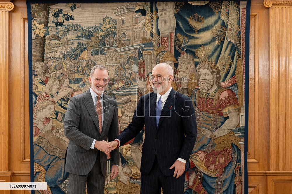 The King Receives The PM Of Albania - Madrid