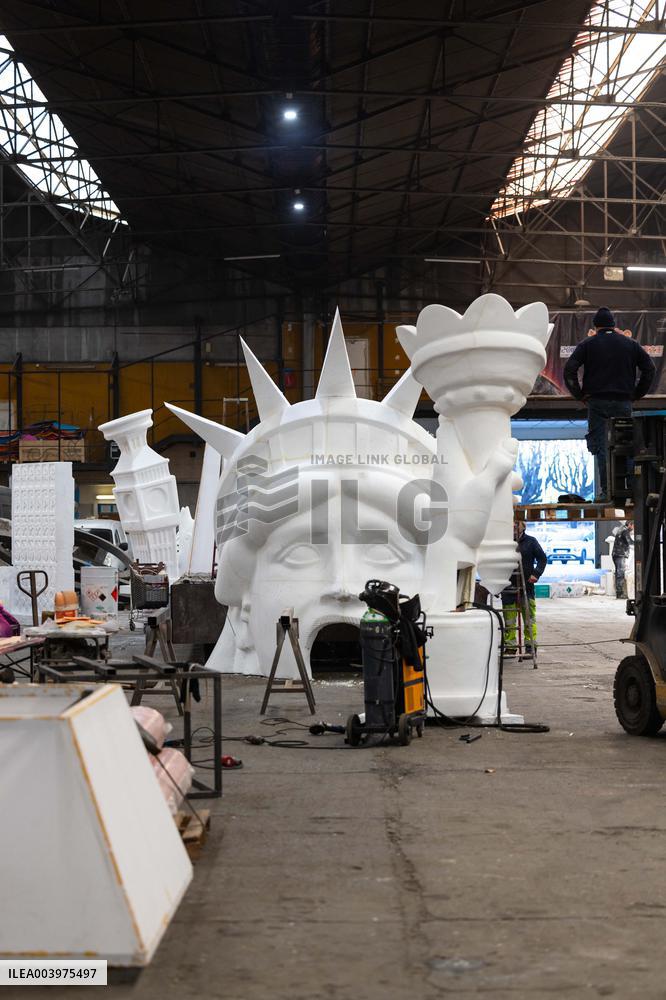 Final Preparations Before The 2025 Edition Of The Nice Carnival