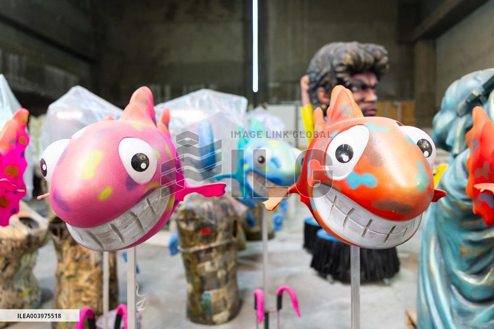 Final Preparations Before The 2025 Edition Of The Nice Carnival