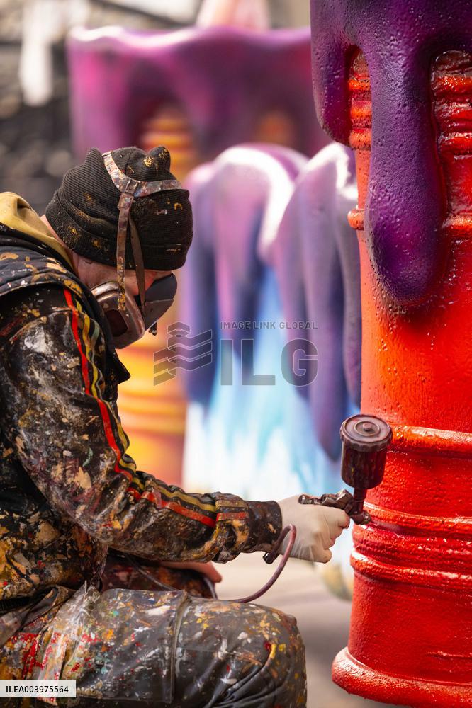 Final Preparations Before The 2025 Edition Of The Nice Carnival