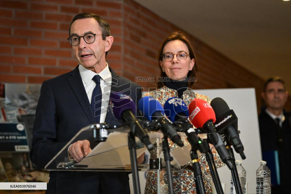 Bruno Retailleau visits premises of the Office for Combating the Smuggling of Migrants in Lognes FA