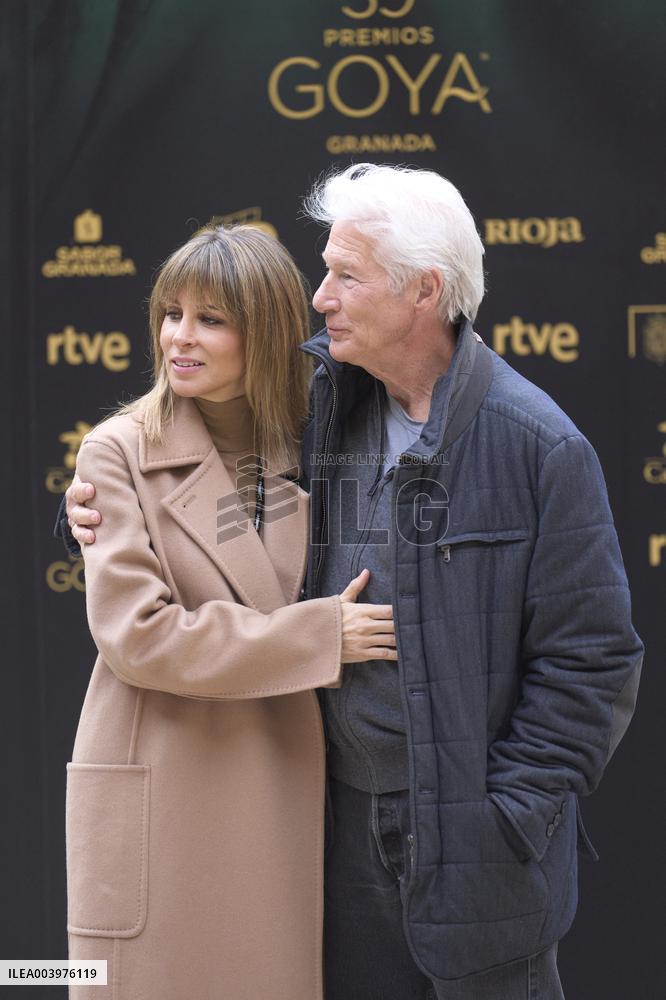 Richard Gere And Wife At 39th Goya Awards Photocall - Spain