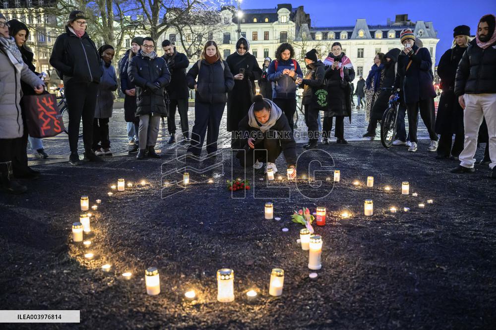 IN  MEMORY OF VICTIMS IN SWEDEN SCHOOL SHOOTING