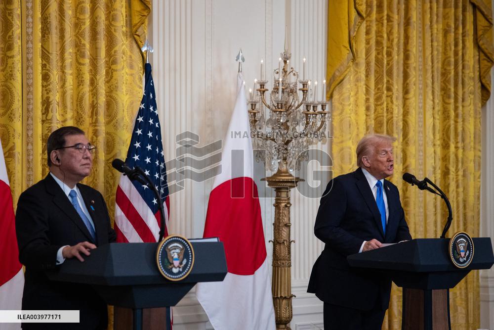 US President Donald Trump Welcomes Japanese Prime Minister Shigeru Ishiba